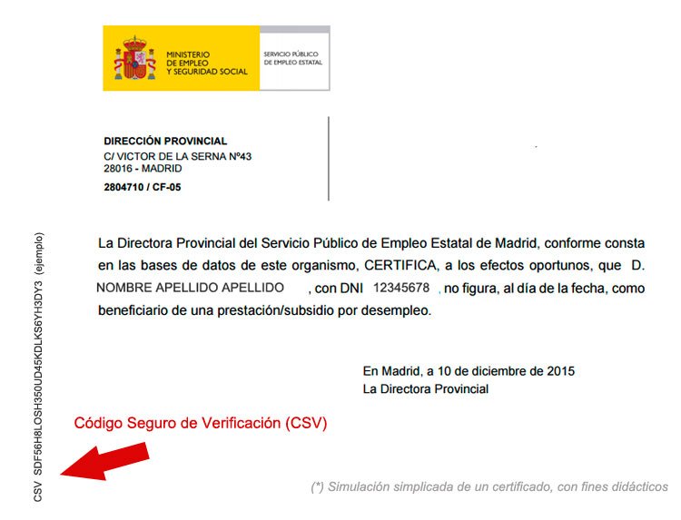 El Codigo Seguro de Verificación